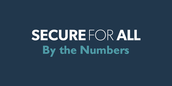 Graphic, text reads [SECURE FOR ALL | By the Numbers]