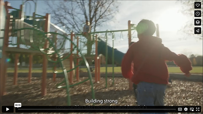 Photo of a child running on a playground